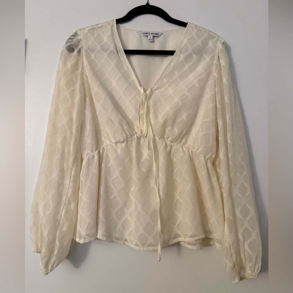 Elizabeth and James Cream Textured Blouse